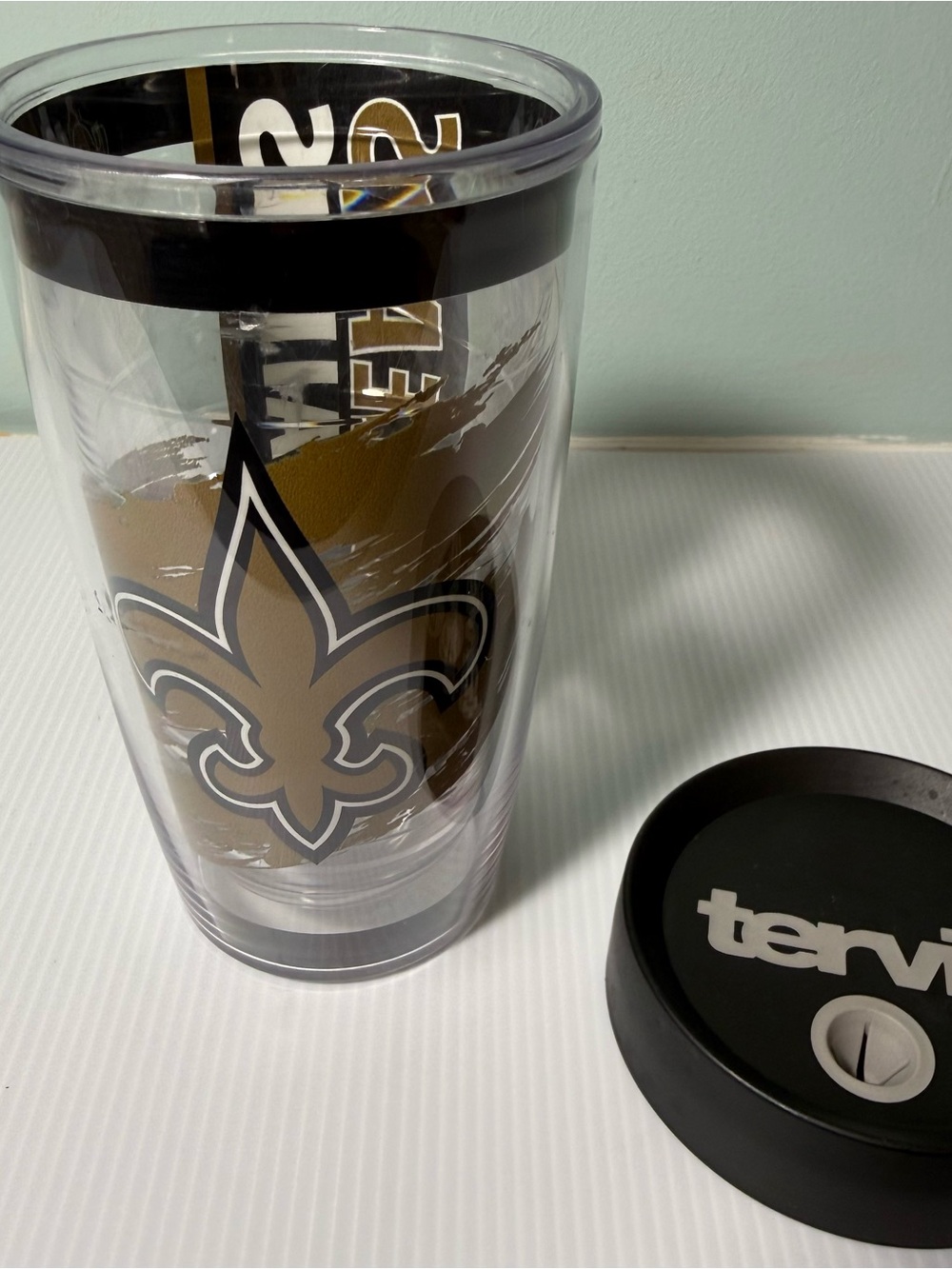 New Orleans Saints Tervis Tumbler with Gold Fleur-de-Lis 16oz